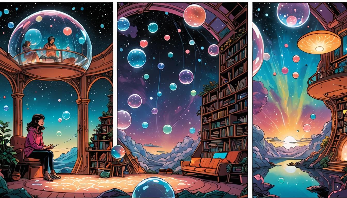 Nano-Bubble Home in Cosmic Space, Comic Art