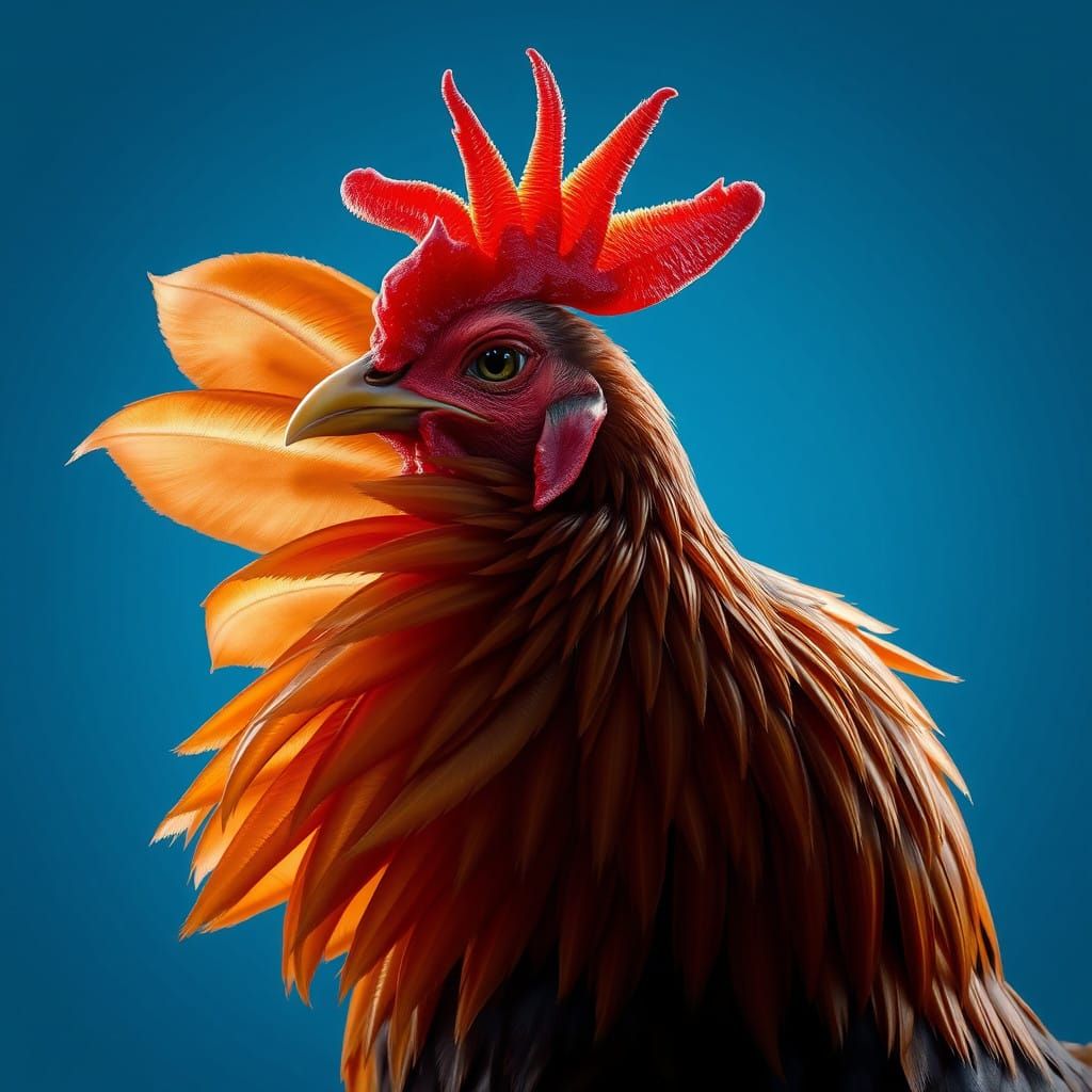 Majestic Chicken Wing in Vibrant Fantasy Setting