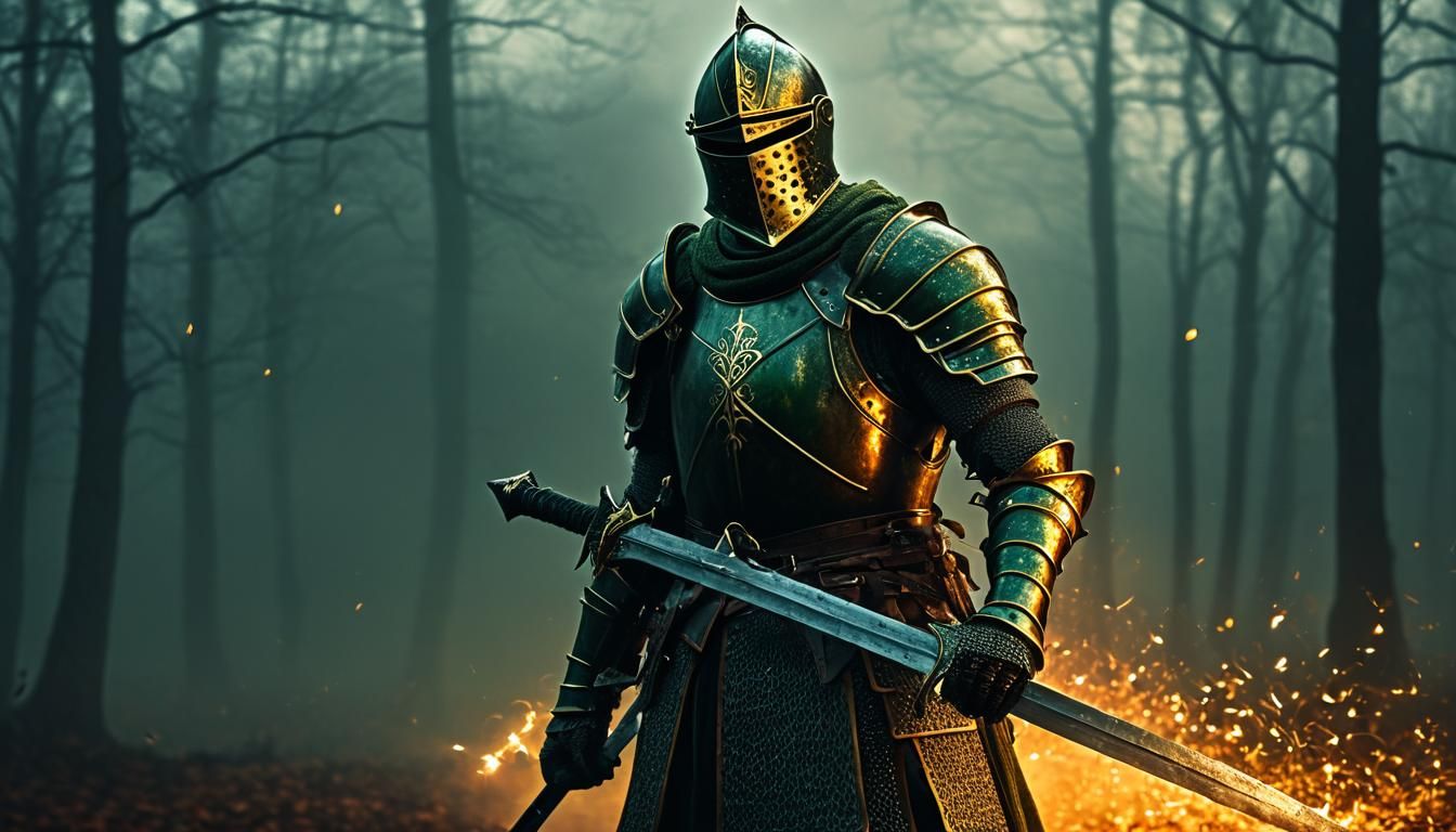 Autumn Knight in Dark Fantasy Style