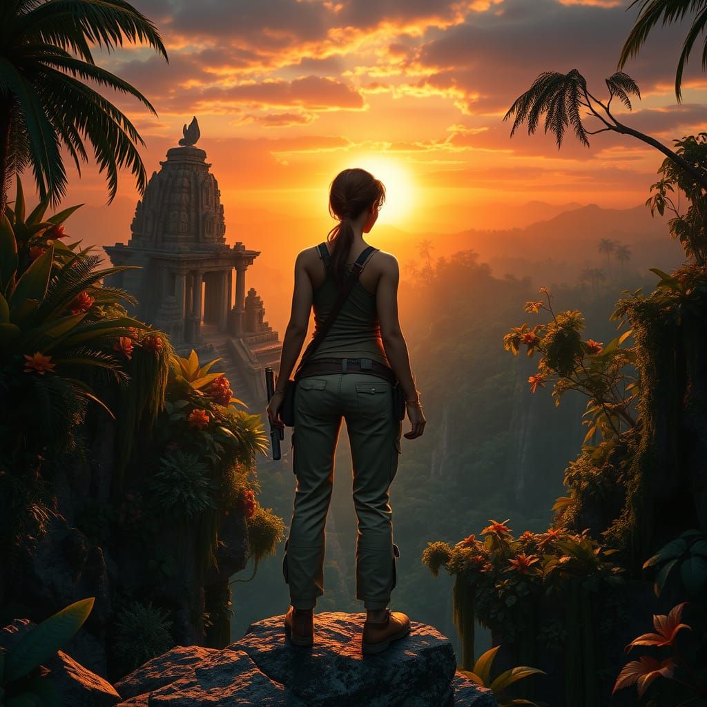 Epic Fantasy Adventure in Vibrant Jungle Landscape