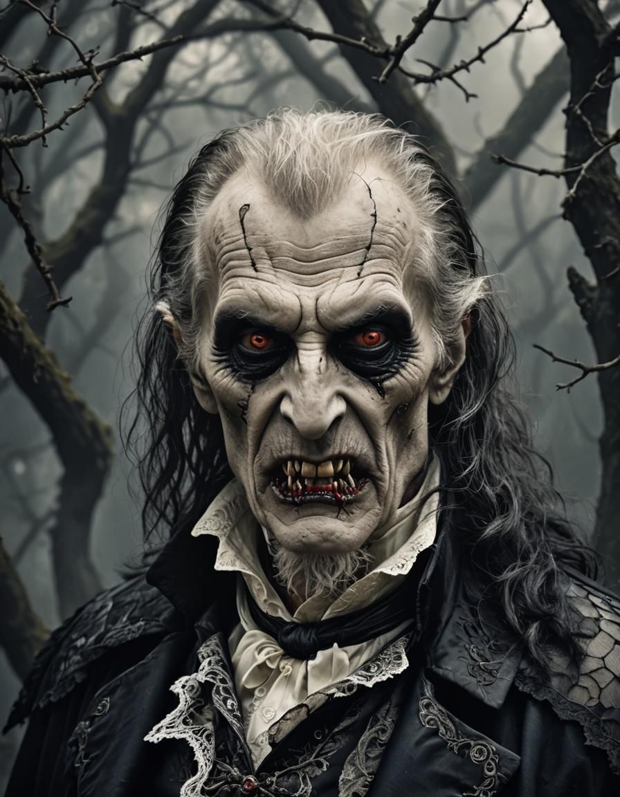Old Vampire Portrait in Dark Fantasy Style