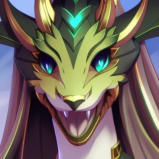 Detailed Anthro Dragon Girl Portrait in 8K