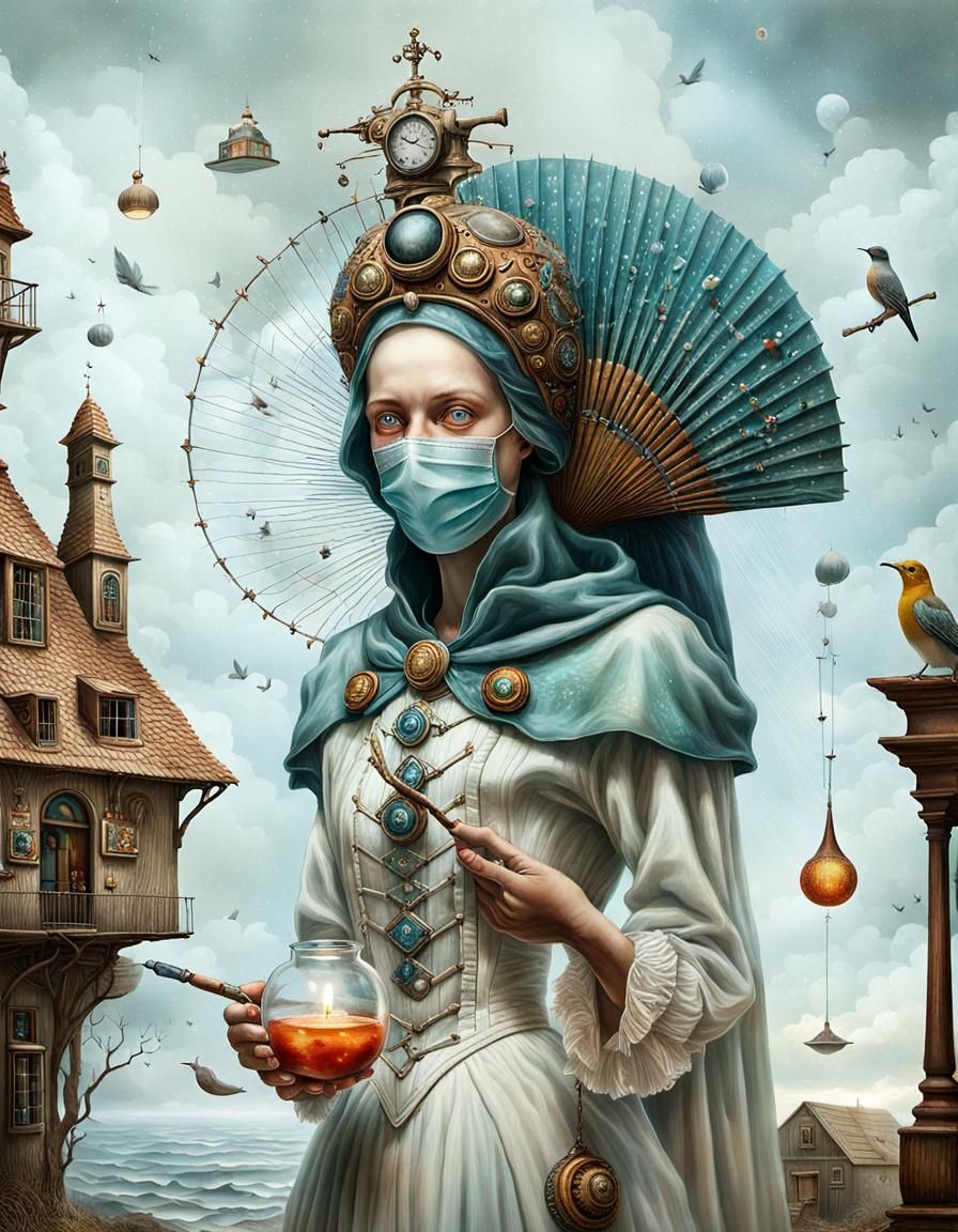 Magical Biological Forms in Surreal Dreamscape