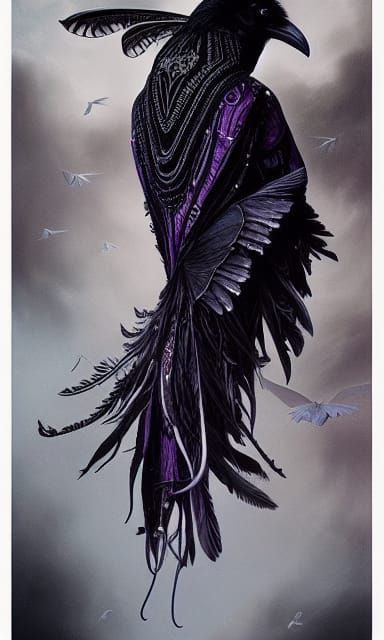 Queen of Ravens: Hyperrealistic Fantasy Art
