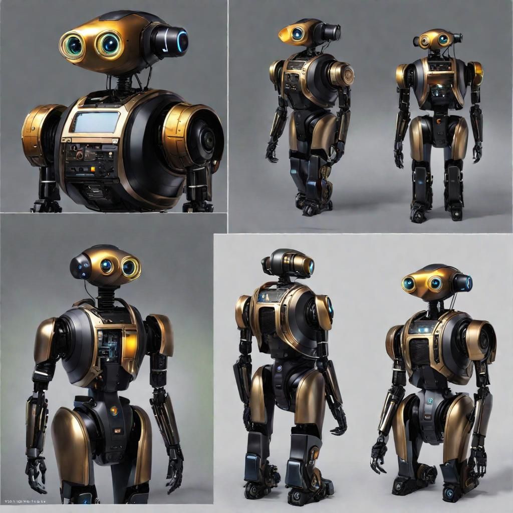 Steampunk Robot Contemplates World: Cyberpunk Sci-Fi Art
