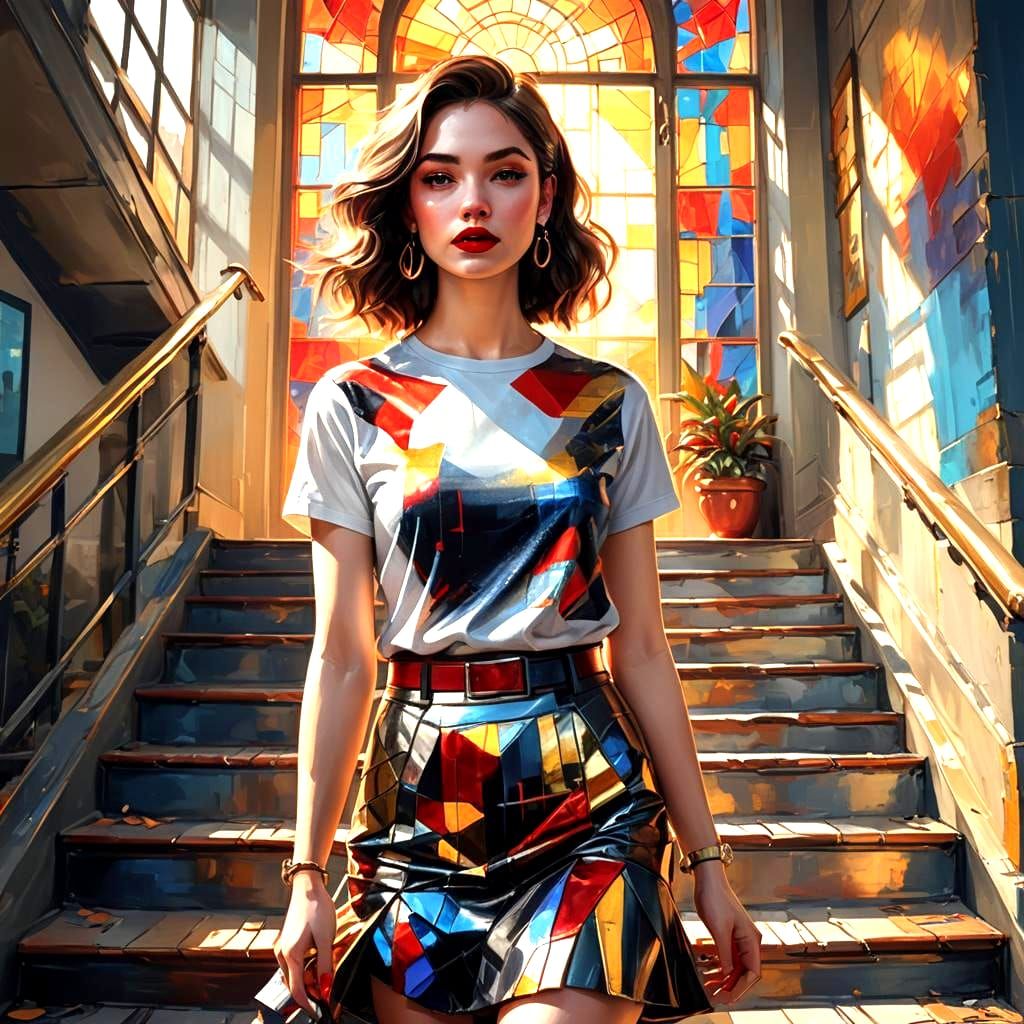 Beautiful Girl in Stylish Outfit: Digital Matte Painting