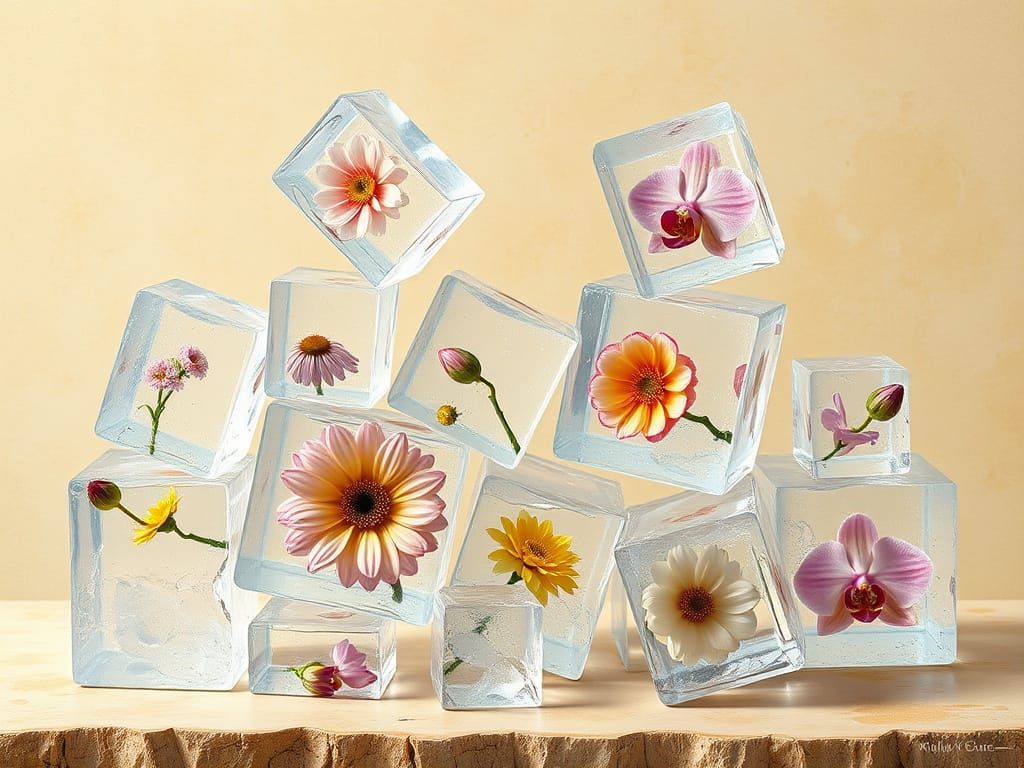 Ice Cube Flowers