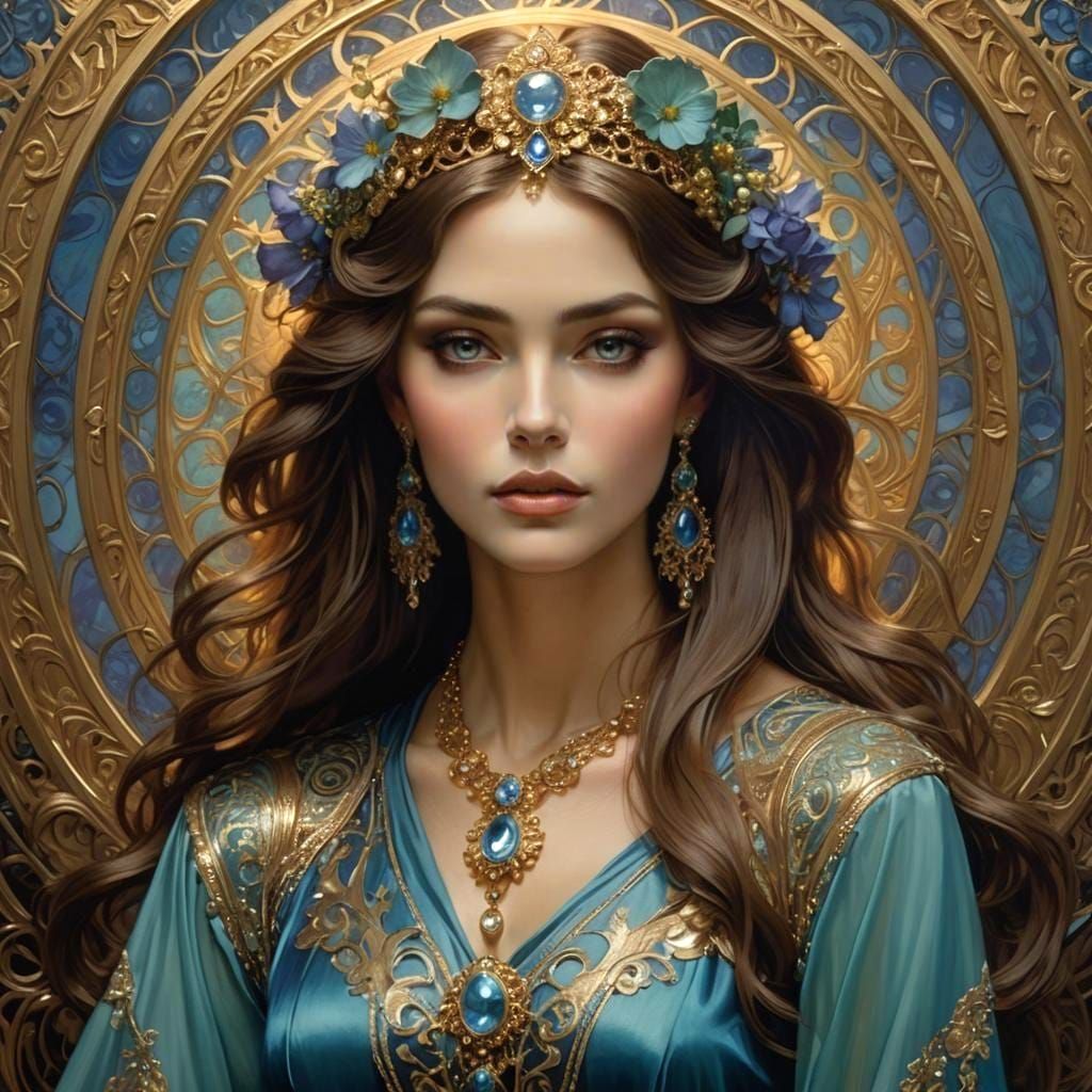 Art nouveau fantasy portrait