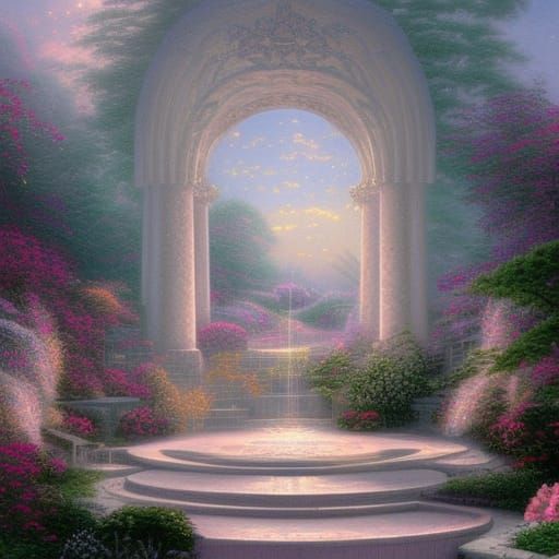 Ethereal Rose Quartz Throne Room in Fantasy Style