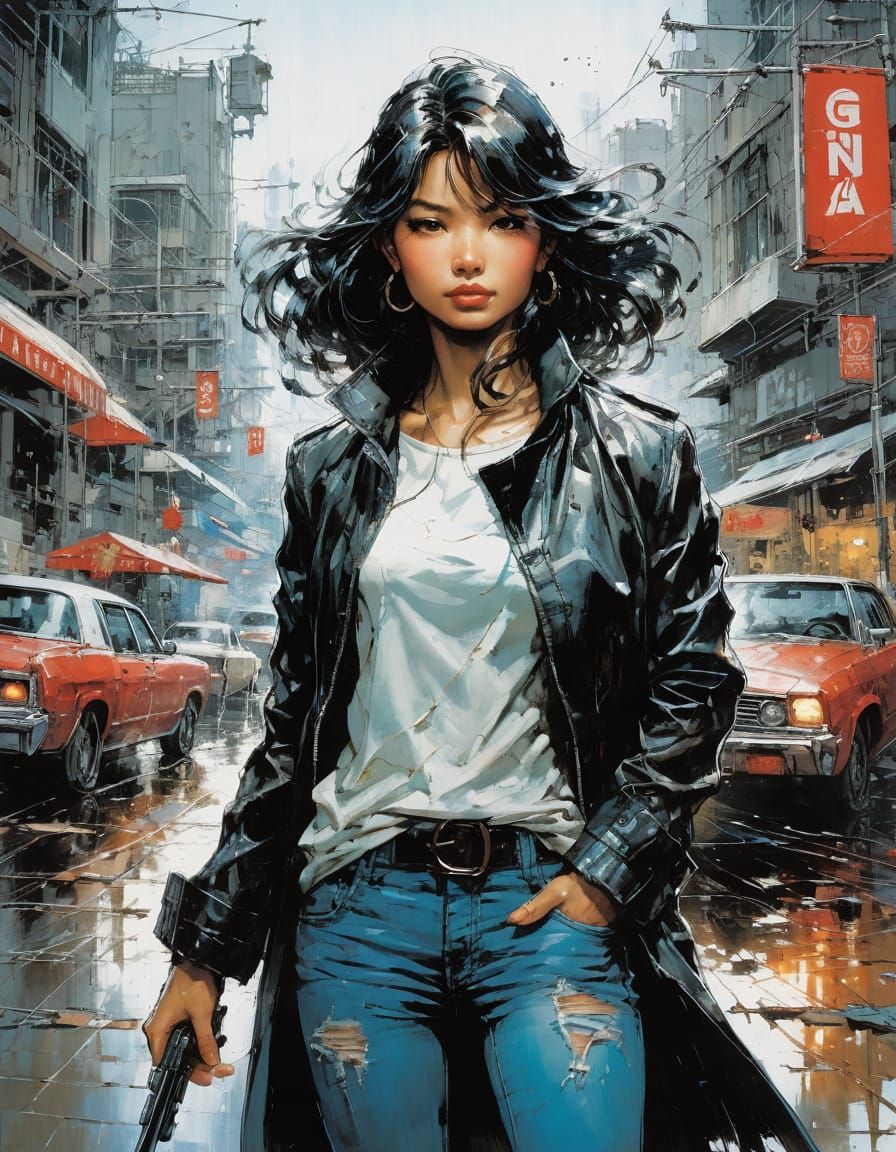 Gina: Impressionistic Comic Art Fusion