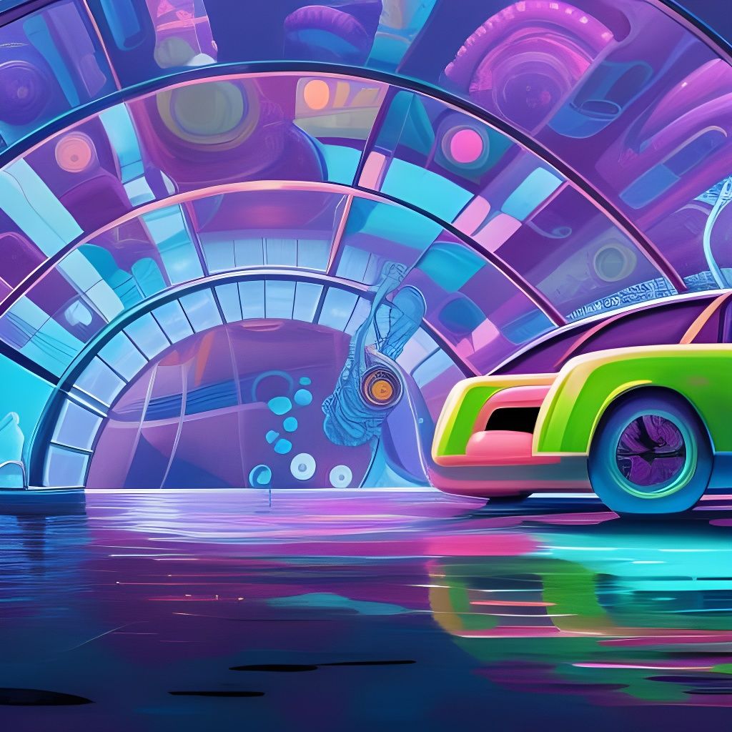 Underwater Car in Futuristic Bubble City