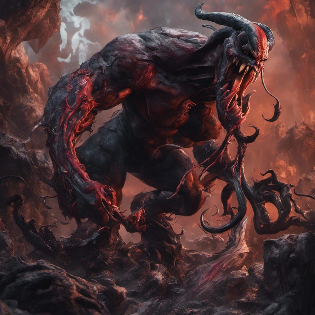 Venom Hellboy: Detailed Matte Painting