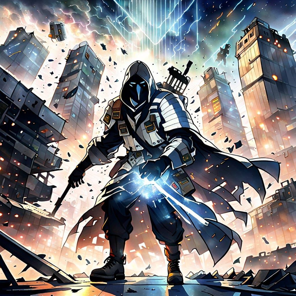 Post-Apocalyptic Hero Defends City from Celestial Threat