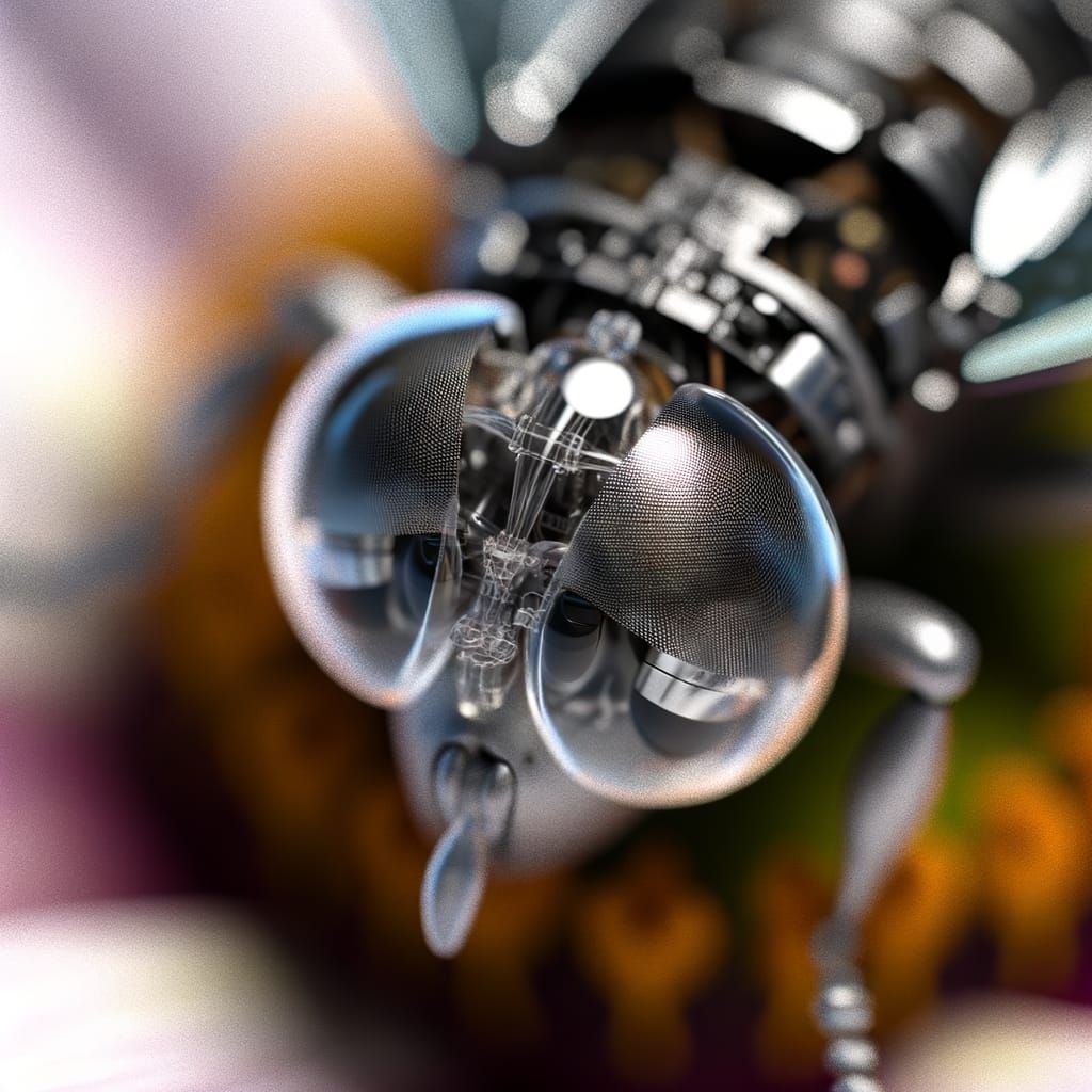 Photorealistic Robotic Bee with Intricate Details