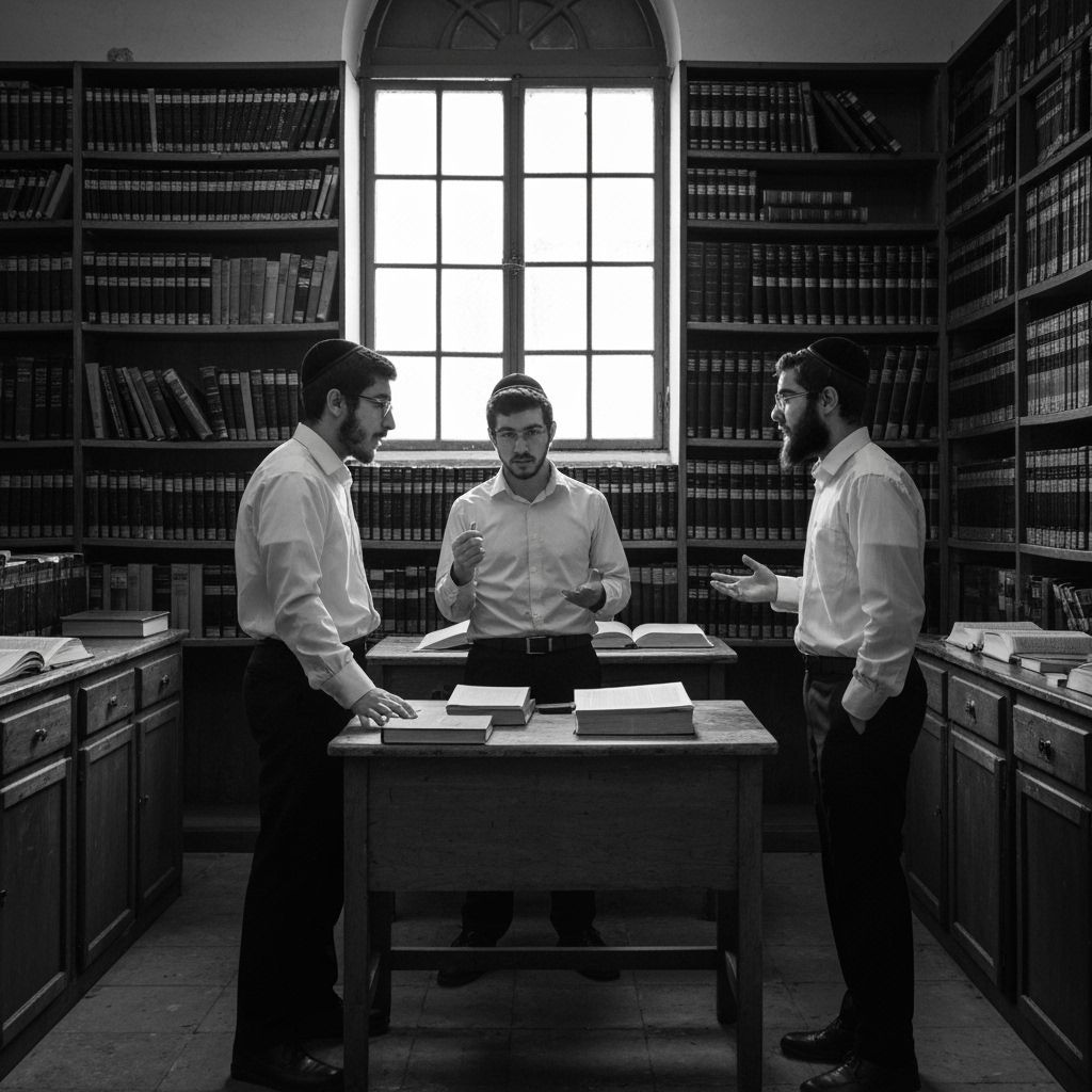 Students in Heated Debate at Historic Yeshiva