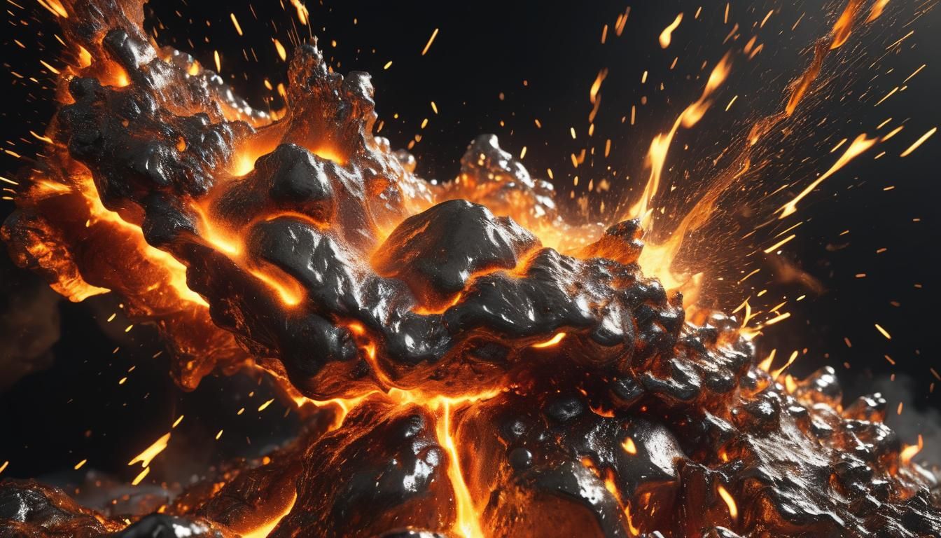 Dramatic Molten Metal Sparks in Fiery Explosion