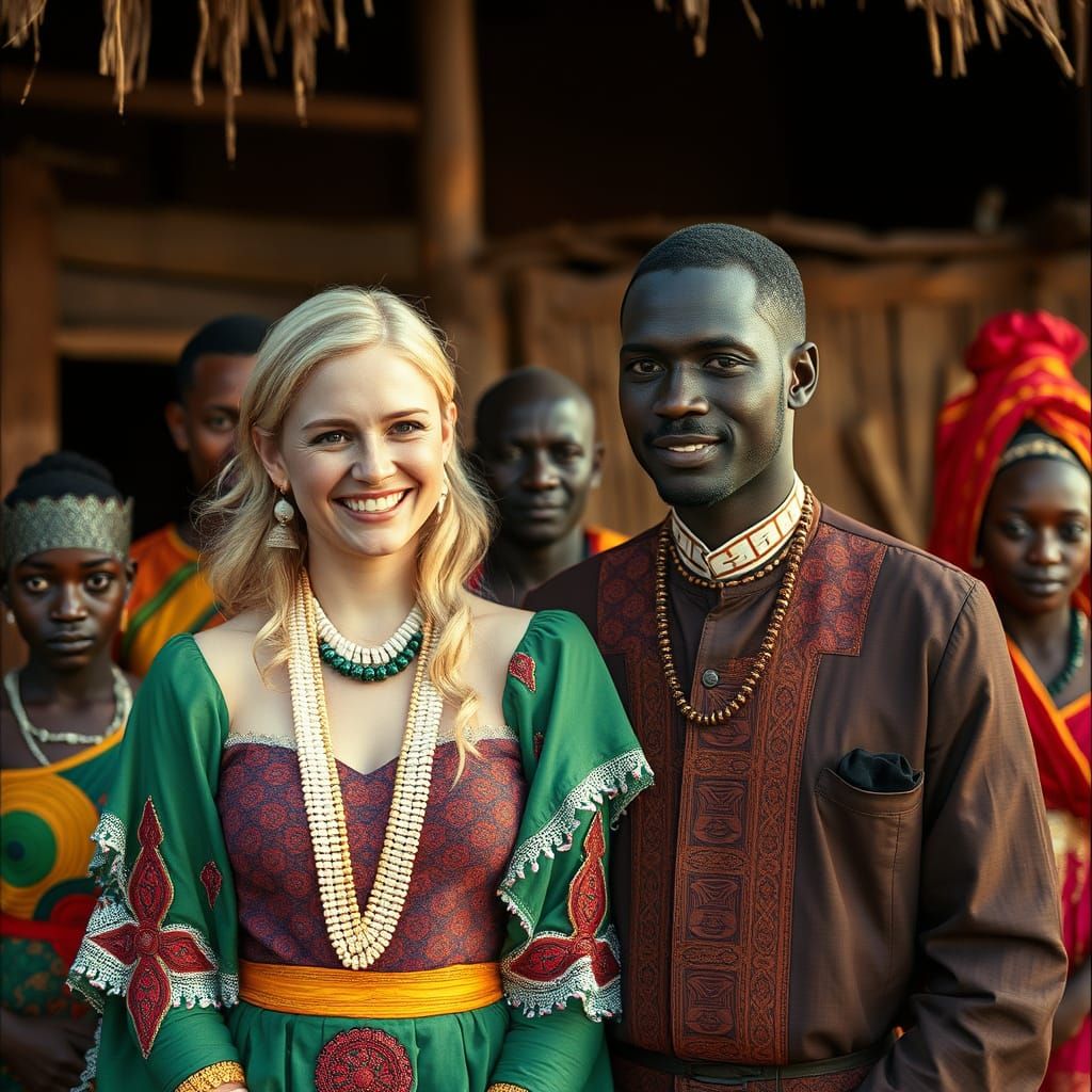 Congolese Wedding Celebration in Photorealistic Village