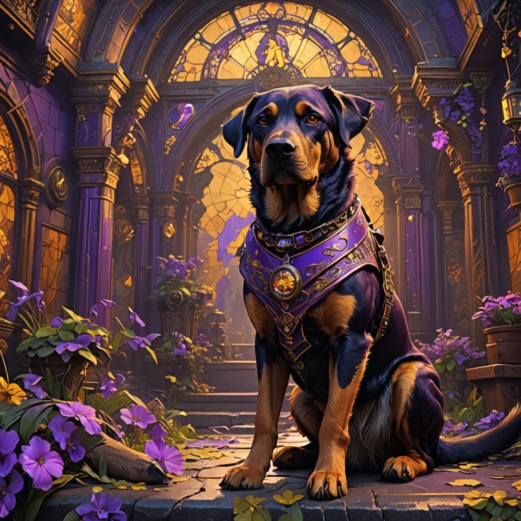 Hound Dog in Dark Fantasy Style