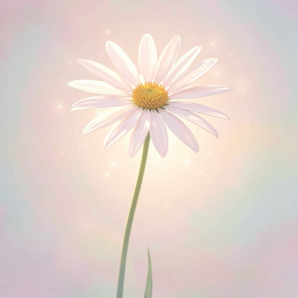 Ethereal Daisy Flower with Glowing Accents