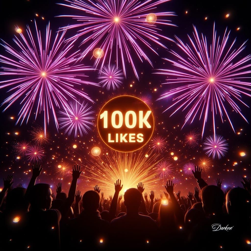 Vibrant Fireworks Celebration in Neon Colors