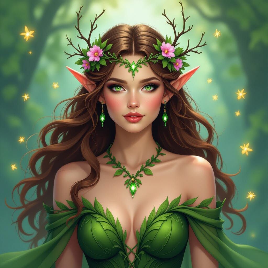 Stunning Nature Elf with Emerald Eyes