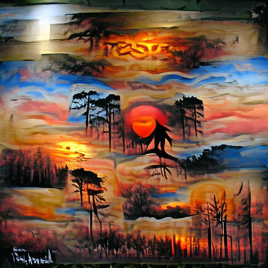Picturesque Sunset Illuminates a Dense Forest