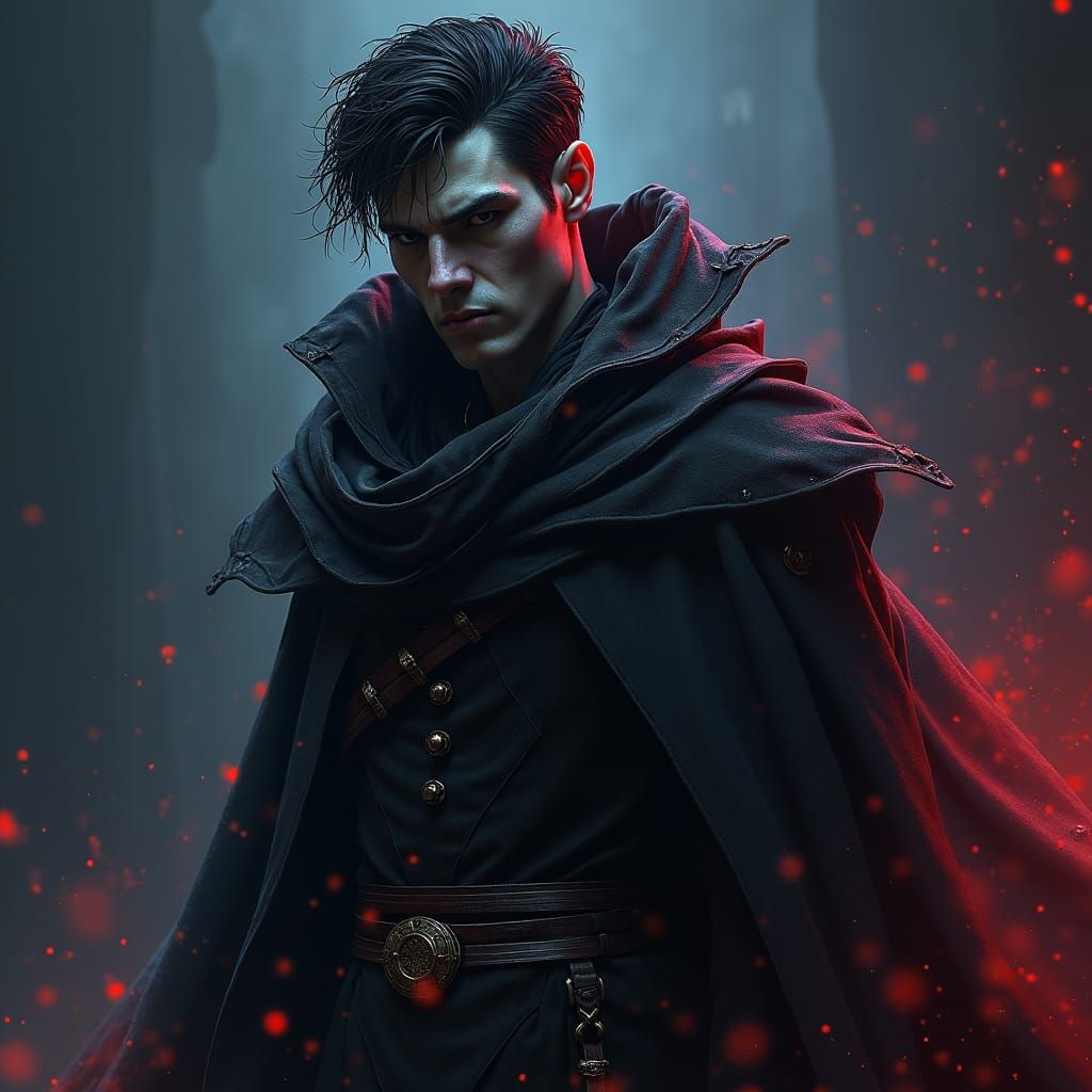 Dark Dhampir in a Matte Painting Style