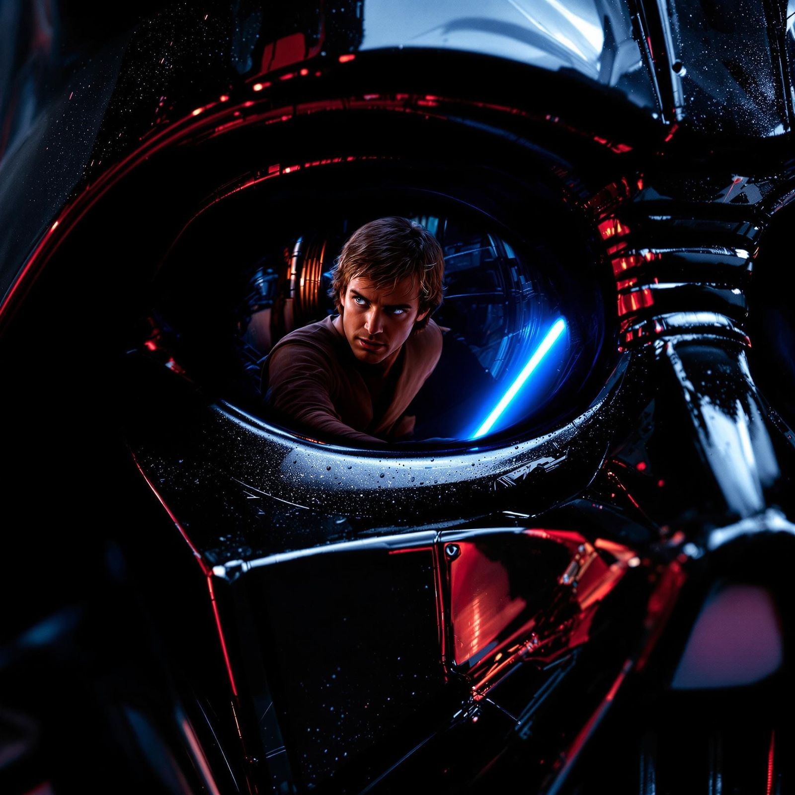 Cinematic Close-Up of Darth Vader Helmet