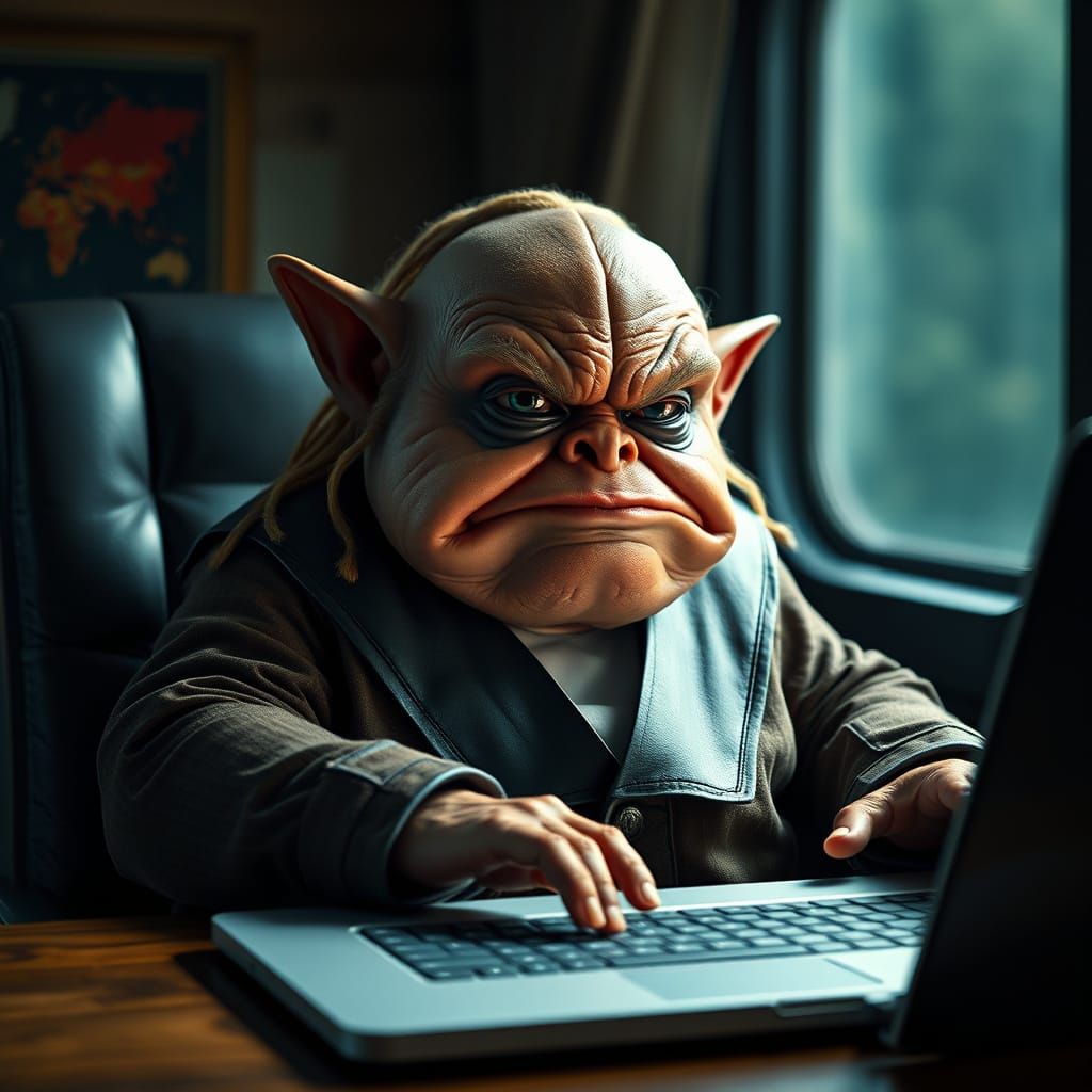 Jar Jar Binks as Donald Trump: Hyperrealistic Digital Art