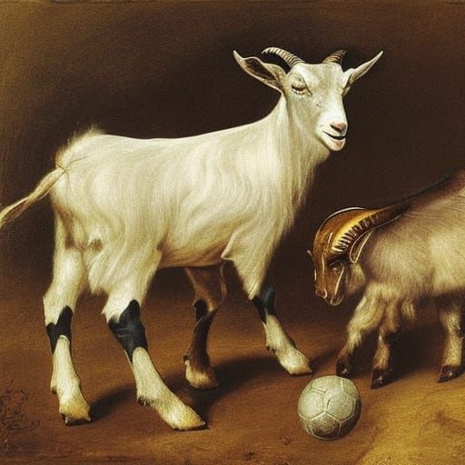 Messi as Goat in Baroque and Bakst Style