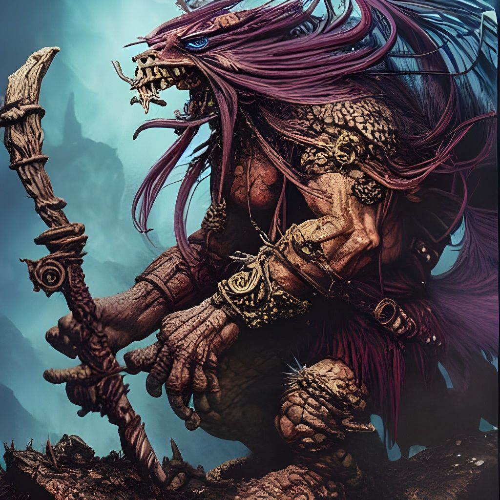 Hyperdetailed Cave Troll Figurine Fantasy Cover Art