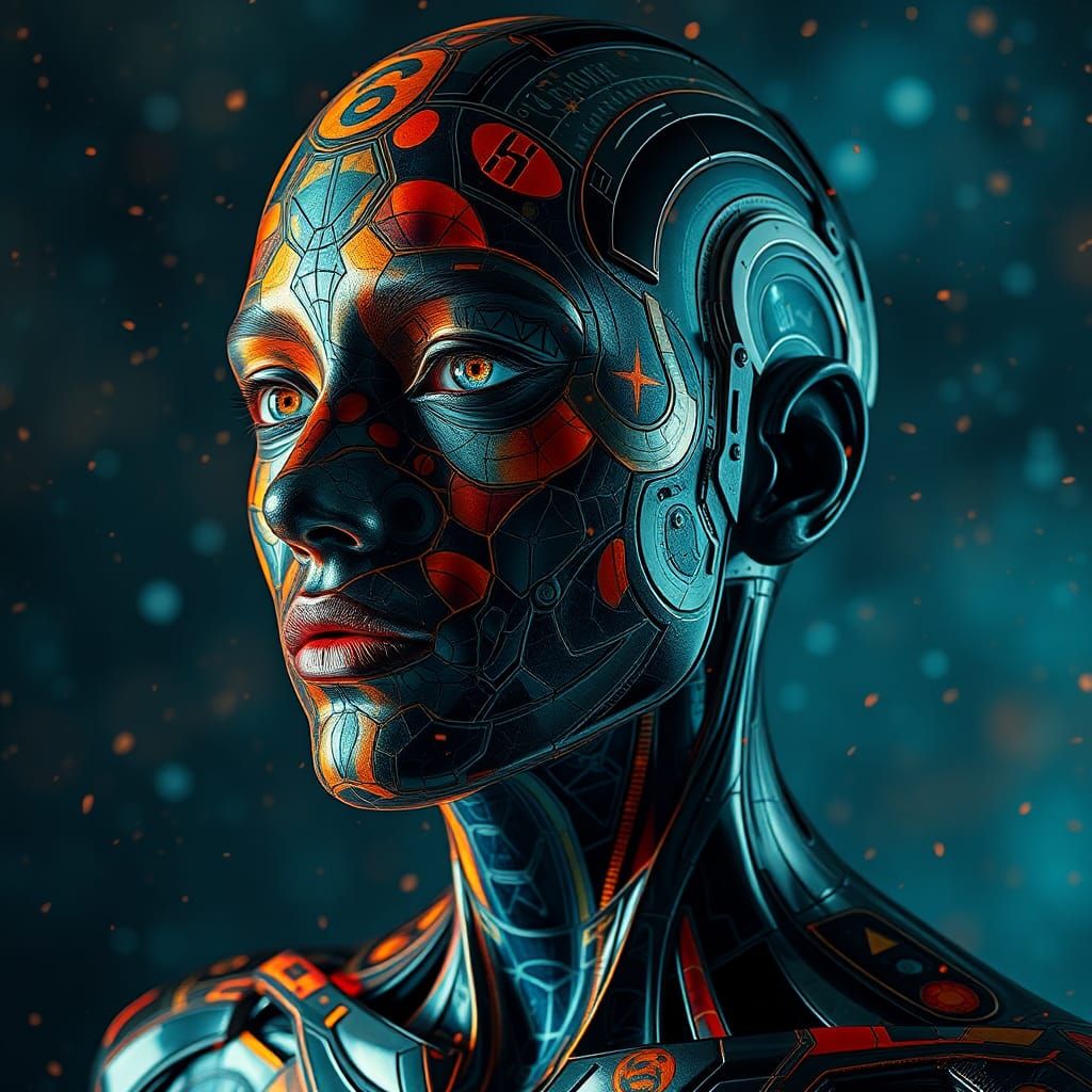 Surreal Abstract Bodypainted Biometric Models