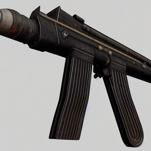 Futuristic World War 2 MP40: 3D Render