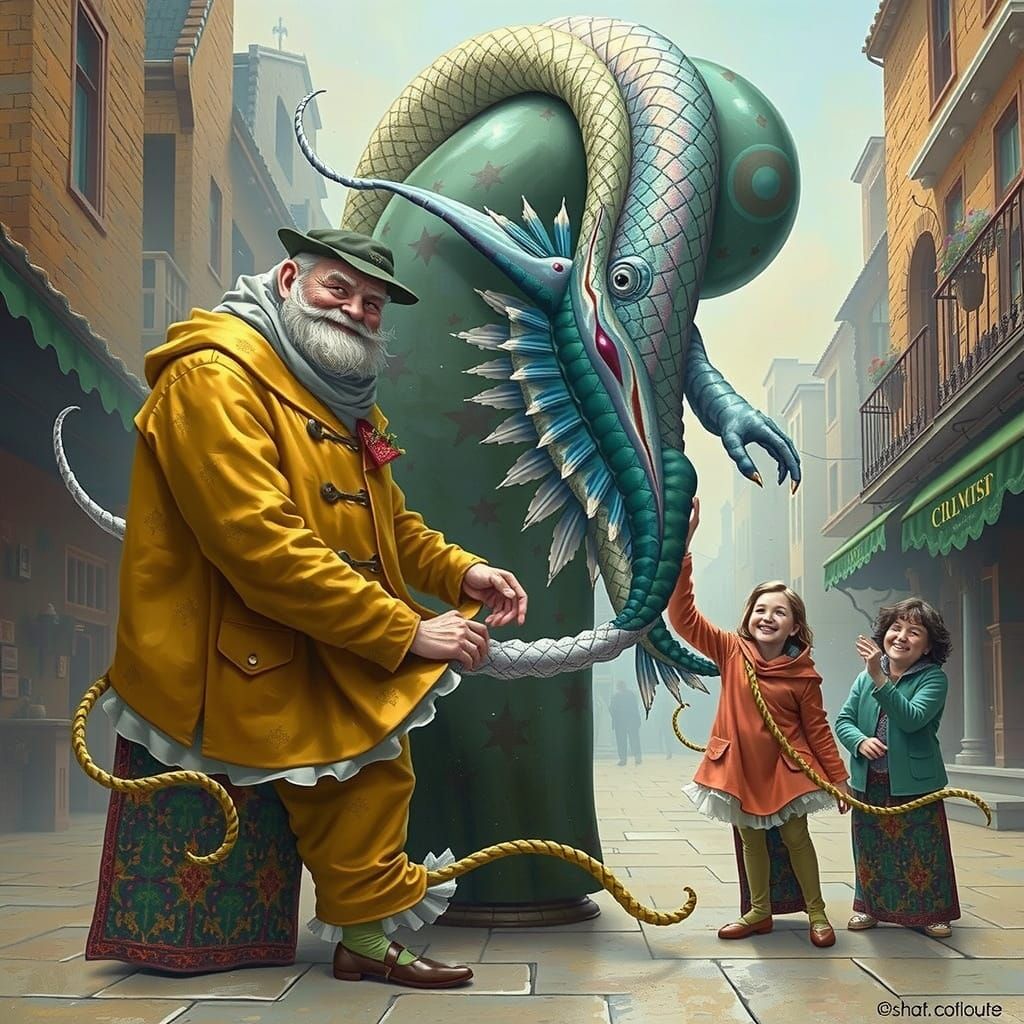 Interconnected Dancers Spiral in Dürer Style