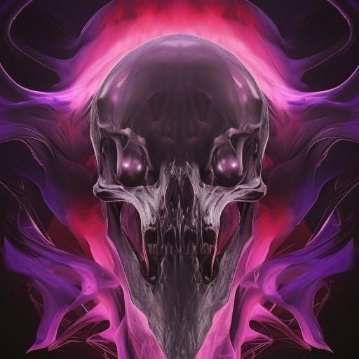 Unicorn Skeleton Logo in Biofluorescent Flames