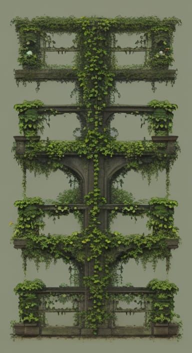 Ivy Plant Diagram in Matte Painting Style