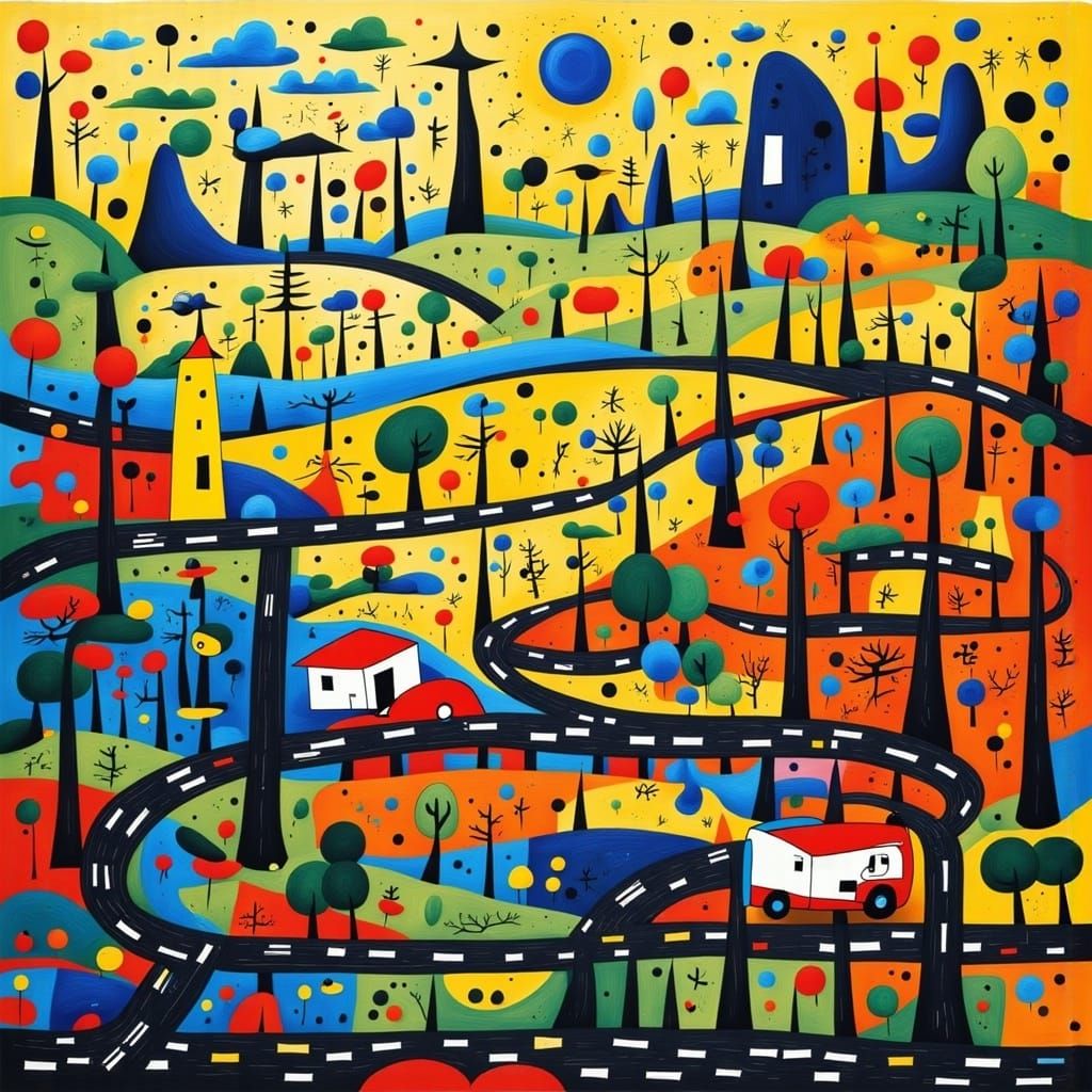 Apocalyptic City in Abstract Expressionist Style