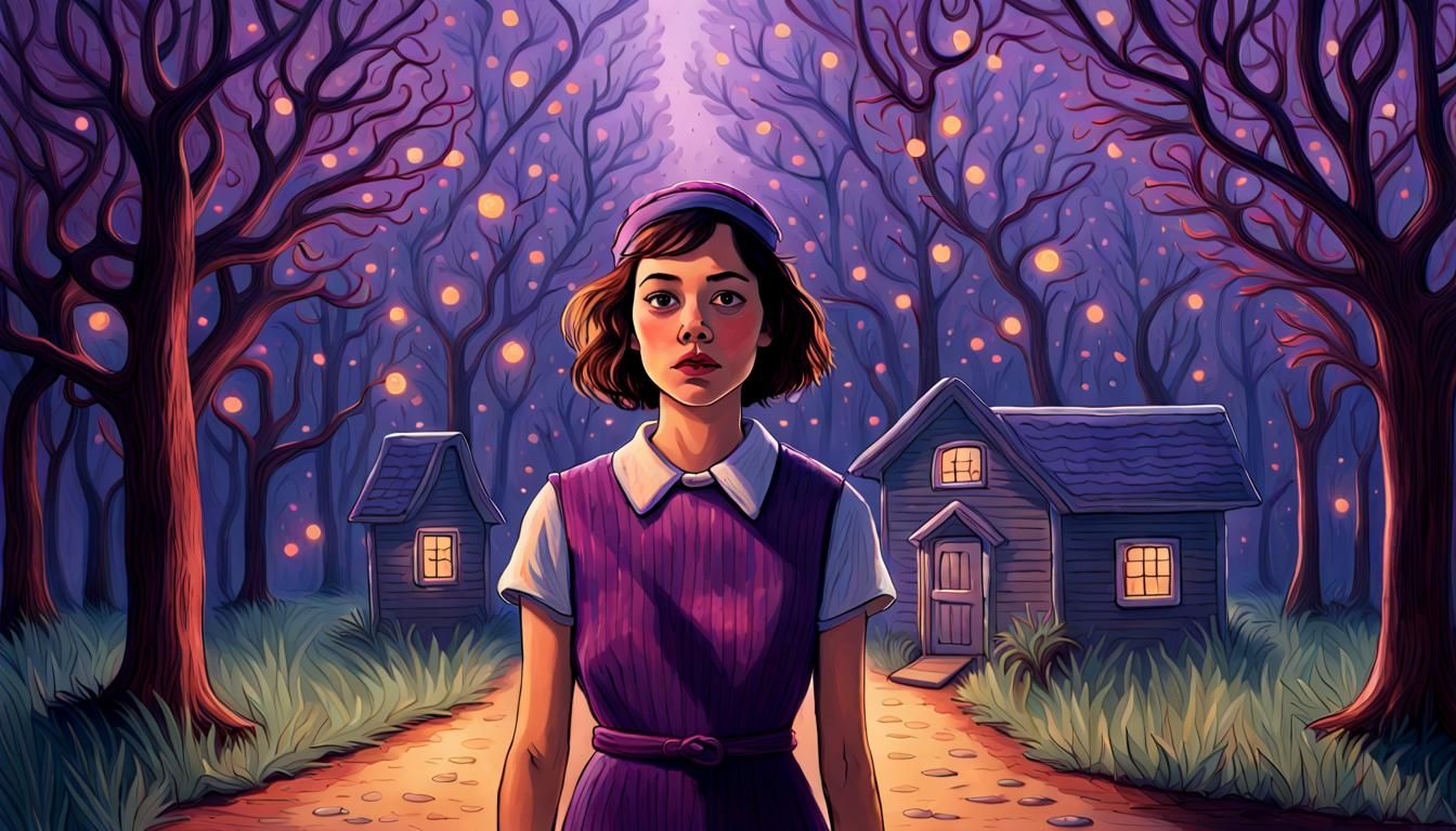 Aubrey Plaza as Nancy Drew in Expressionist Style