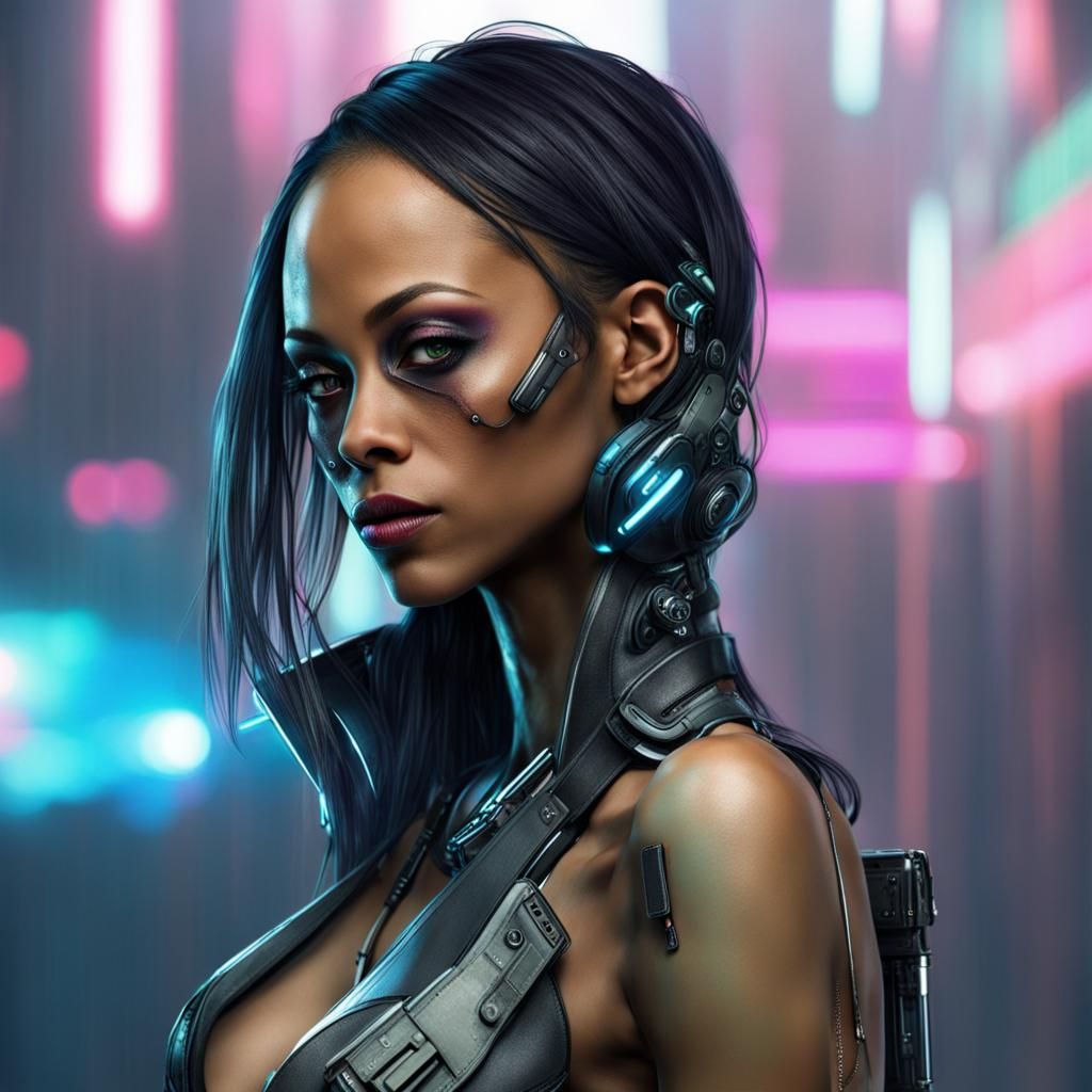 Zoe Saldana as Cyberpunk Character