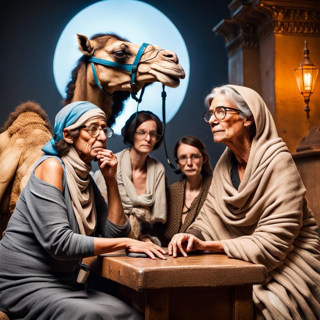 Mummy with Camel and Women