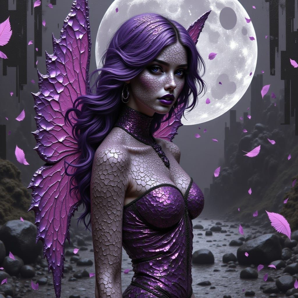 Digital Art of Shattered Reality in Cyberpunk Style