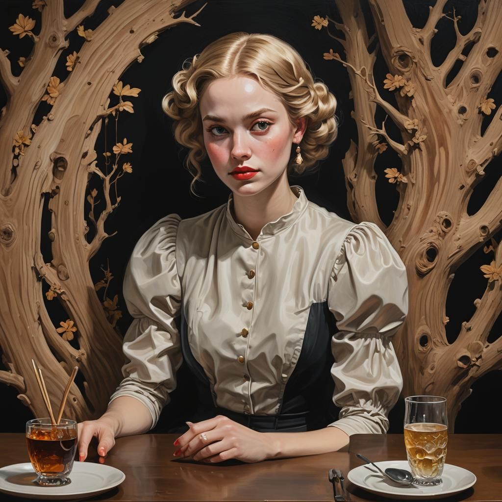 Woman at Table: Modern Art in Clair Obscur