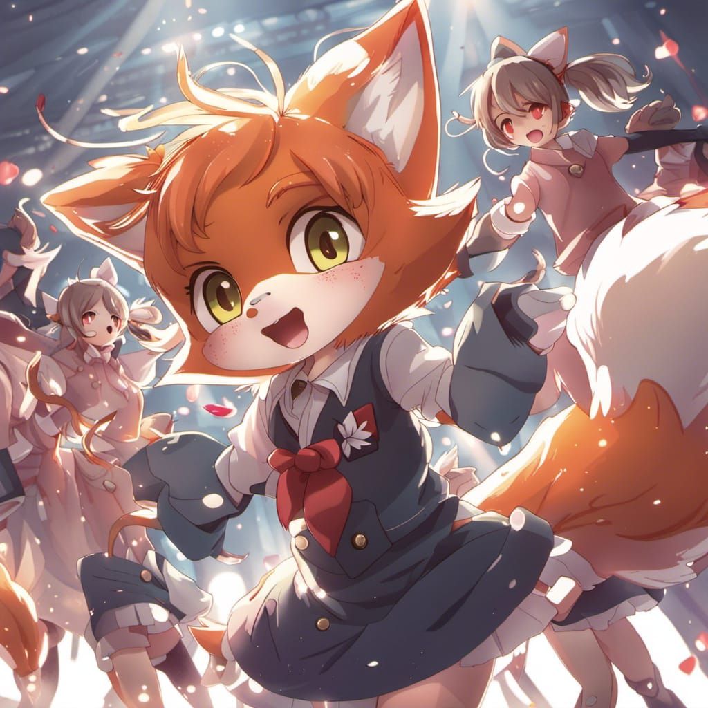 Little foxgirl dancing
