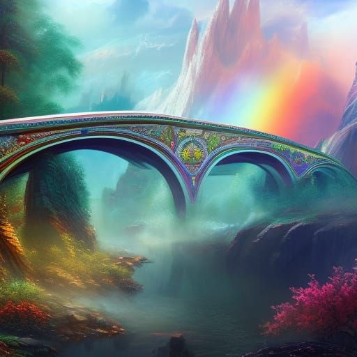 Fantastical Rainbow Bridge in Deep Color