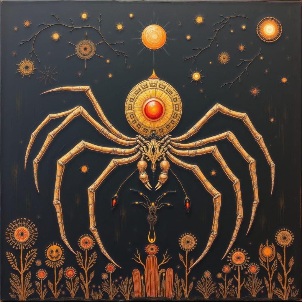 Spooky Spider Town Scene