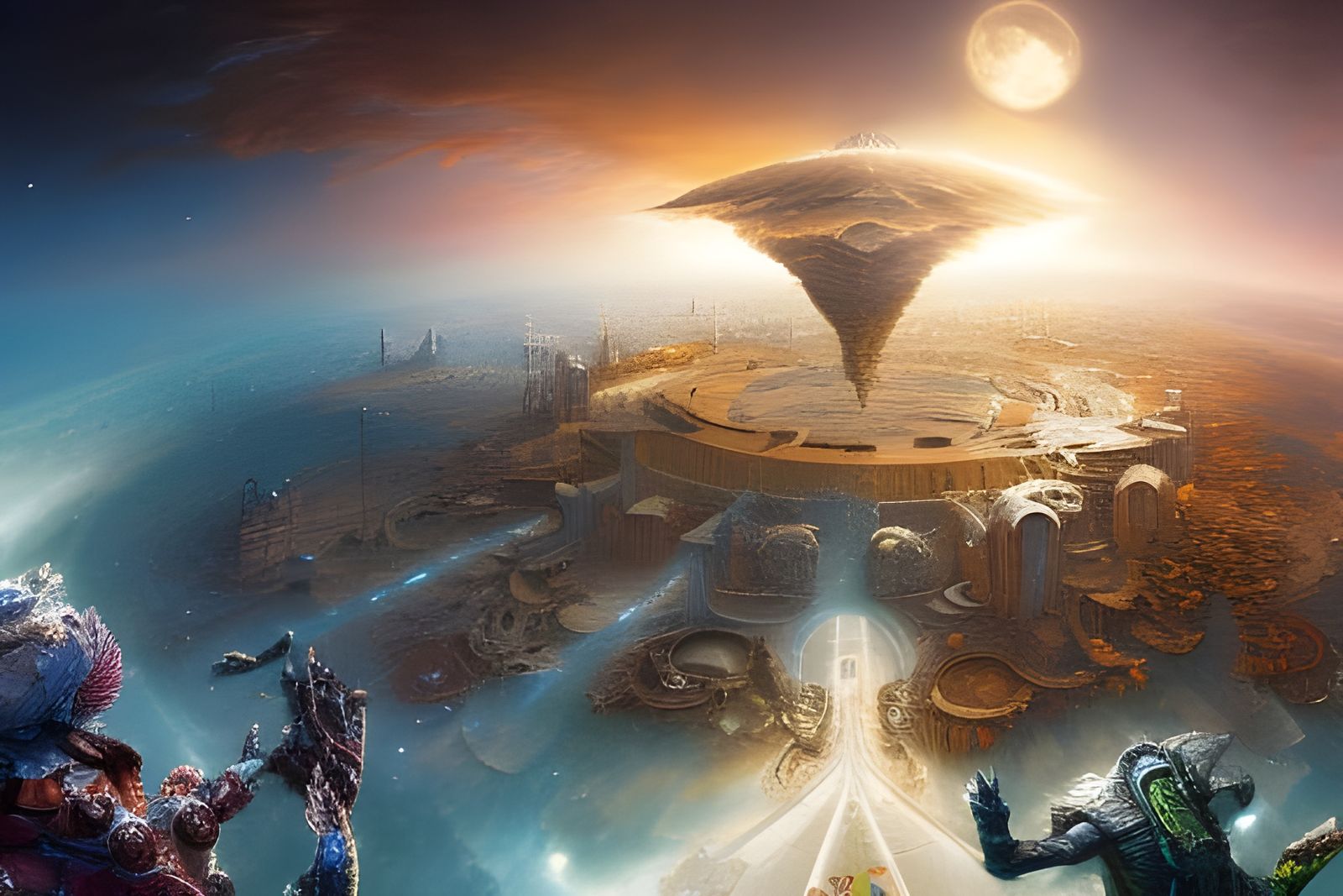 Cosmic Chaos: A Digital Space Illustration