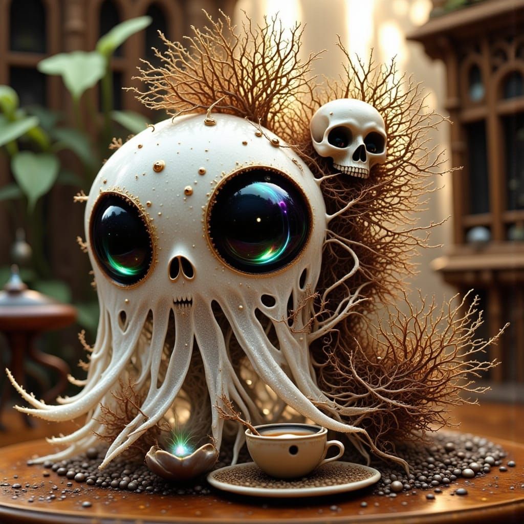 Ethereal Ghost Transforms into a Charming Skeleton in a Whim...