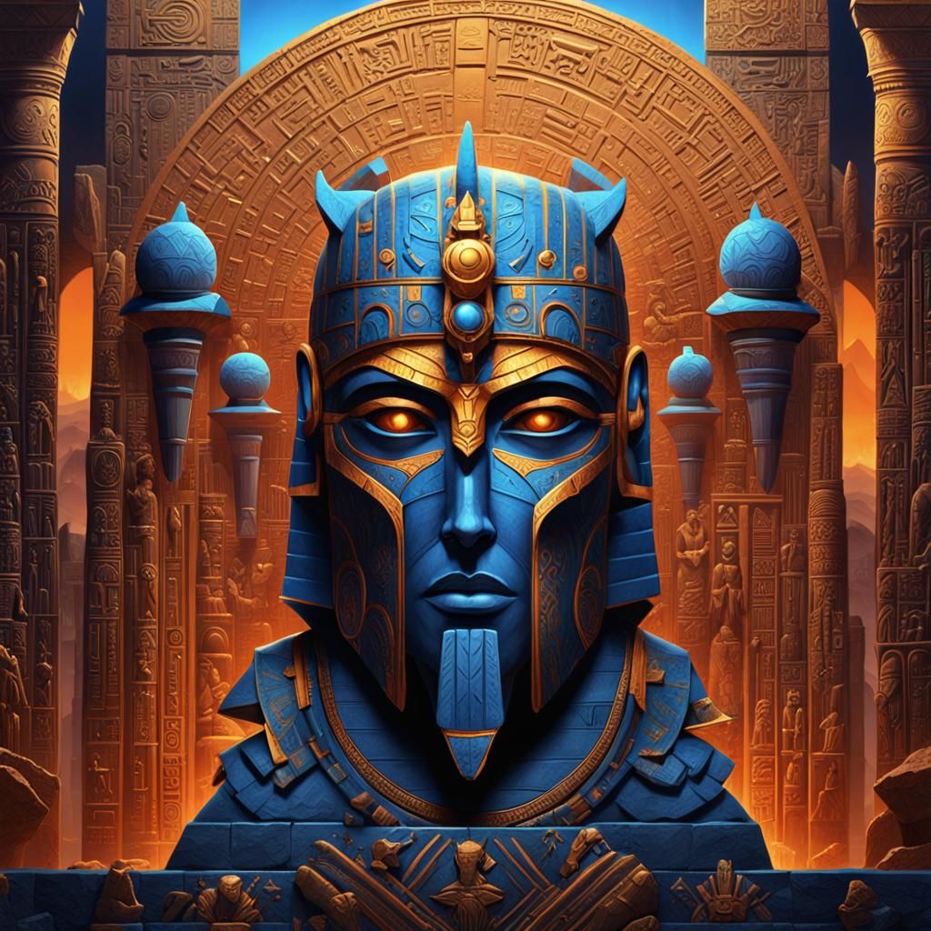 Furious Horus in Mystical Egyptian-Gothic Setting
