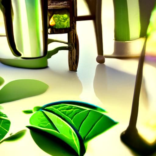 Tealeaves in White Cup as 3D Digital Art