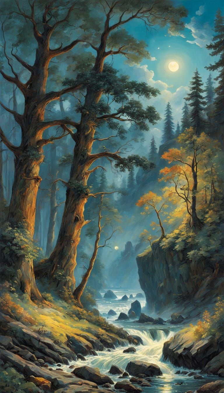 Romantic Landscape in Ethereal Light